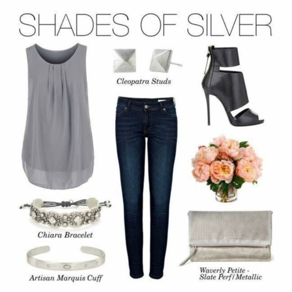 Stella & Dot | Elegantly Edgy⚔️Vintage SILVER Cleopatra Studs - Picture 3 of 5